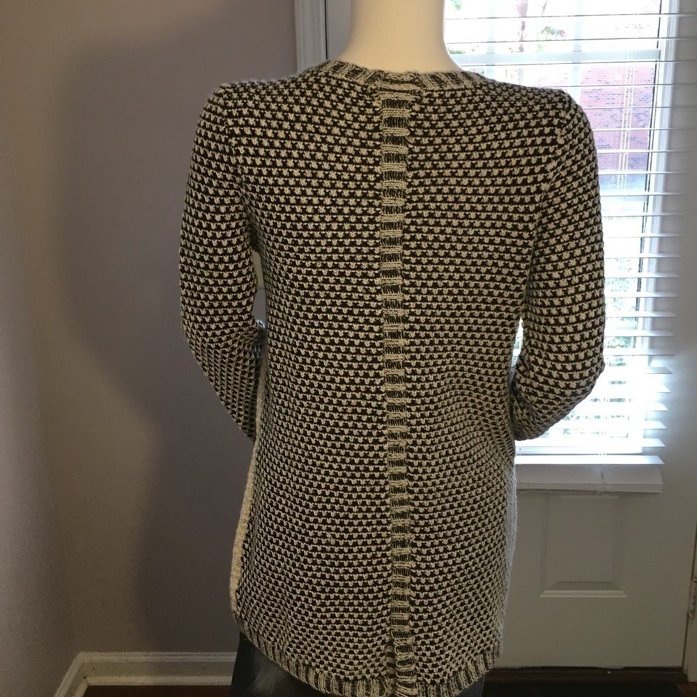 Style & Co Womens Size M Long Sleeve Cardigan Black Gray Cable Knit Sweater - Picture 4 of 10
